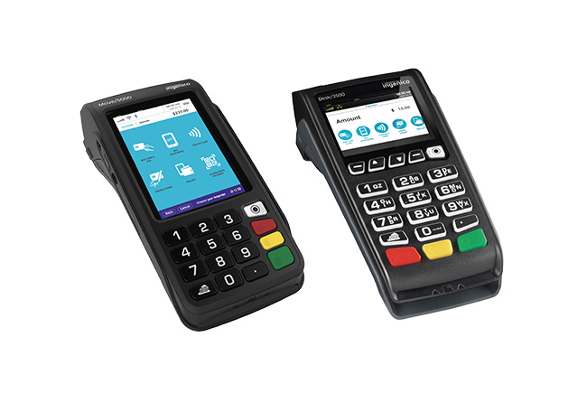 two credit card terminals